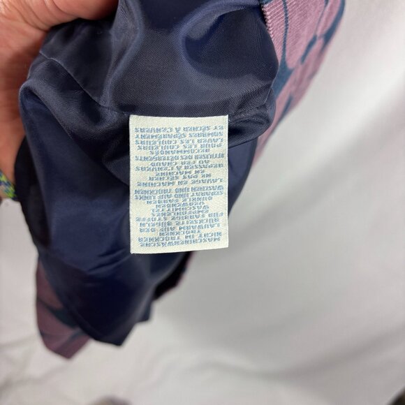 Boden Dress Women's Size 6 Purple and Navy Midi Corduroy Geometric Retro - Picture 7 of 8